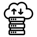 Cloud computing data storage server upload download icon Royalty Free Stock Photo