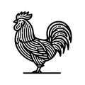 Simple Vector Icon of a Rooster Ã¢â¬\' Logo Design Illustration. Royalty Free Stock Photo