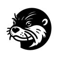 Southern river otter head vector icon face illustration. Royalty Free Stock Photo