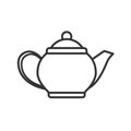 Simple vector icon of a teapot for tea. Stock design isolated on a white background, empty outline