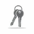 Simple Vector Icon of Two Keys on a Keyring Royalty Free Stock Photo