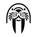 Simple Vector Icon Of Walrus Face Logo Design Illustration. Royalty Free Stock Photo