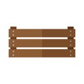 Simple vector icon for wooden box in flat style on white background. Royalty Free Stock Photo