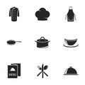 Simple vector icons. Flat illustration on a theme Chef Royalty Free Stock Photo