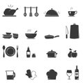 Simple vector icons. Flat illustration on a theme Kitchen and culinary Royalty Free Stock Photo