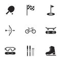 Simple vector icons. Flat illustration on a theme sport Royalty Free Stock Photo