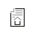 Simple vector icons related to real estate. Documents and real estate contract icon. Vector illustration Royalty Free Stock Photo