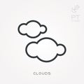 Simple vector illustration with ability to change. Line icon clouds