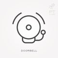 Simple vector illustration with ability to change. Line icon doorbell
