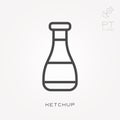 Simple vector illustration with ability to change. Line icon ketchup