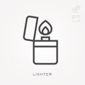 Simple vector illustration with ability to change. Line icon lighter