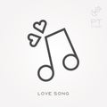 Simple vector illustration with ability to change. Line icon love song Royalty Free Stock Photo