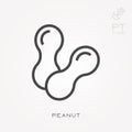 Simple vector illustration with ability to change. Line icon peanut Royalty Free Stock Photo