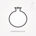 Simple vector illustration with ability to change. Line icon pomegranate