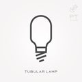 Simple vector illustration with ability to change. Line icon tubular lamp