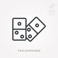 Simple vector illustration with ability to change. Line icon two dominoes