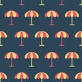 Simple vector illustration with ability to change. Pattern with beach umbrellas