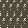 Simple vector illustration with ability to change. Pattern with musical notes Royalty Free Stock Photo