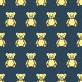 Simple vector illustration with ability to change. Pattern with plush bears Royalty Free Stock Photo