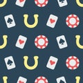 Simple vector illustration with ability to change. Pattern with poker accessories Royalty Free Stock Photo