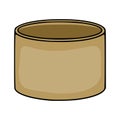 Simple vector illustration of a brown cylindrical container with a black outline and subtle shading, isolated on a white Royalty Free Stock Photo