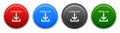 Vector download round button four color icon