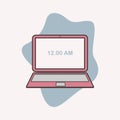 simple vector illustration in the form of a laptop with a flat design concept
