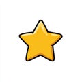 A Single Golden Star Symbol With A Black Outline And A White Background Royalty Free Stock Photo