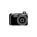 Simple vector illustration line art silhouette camera icon illustration