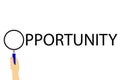 Simple vector illustration, looking for opportunity, isolated on white Royalty Free Stock Photo