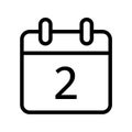 Calendar day two date icon Royalty Free Stock Photo