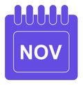 Vector november on monthly calendar icon Royalty Free Stock Photo