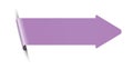 Simple vector illustration of purple colored arrow label bookmark banner on white background