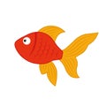 Simple vector illustration of red fish for children. aquarium small cartoon cute fish Royalty Free Stock Photo