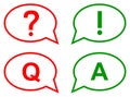 Speech bubbles. question and answer concept Royalty Free Stock Photo