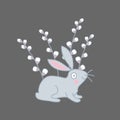 Simple vector illustration of spring rabbit
