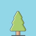 simple vector illustration tree solid icon flat design Royalty Free Stock Photo