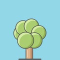 simple vector illustration tree solid icon flat design