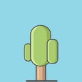 simple vector illustration tree solid icon flat design Royalty Free Stock Photo