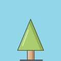 simple vector illustration tree solid icon flat design Royalty Free Stock Photo