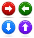 Vector up down next back round button icon set