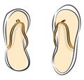 Simple vector illustration of a pair of flip flops