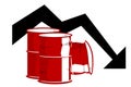 Simple Vector Illustration for World Oil Crisis Royalty Free Stock Photo