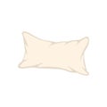 Simple vector image of beige pillow, symbol of sleeping