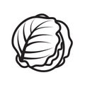 simple vector image cabbage icon black Royalty Free Stock Photo