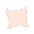 Simple vector image of pink beige pillow, symbol of sleeping Royalty Free Stock Photo