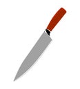 simple vector kitchen knife, flat color continuous, isolated on white