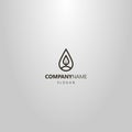 Simple vector line art logo of a tree or leaf in a teardrop-shaped frame