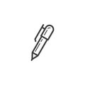 Simple vector line art outline ballpoint pen icon