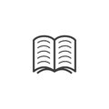 Simple vector line art outline icon of the open book Royalty Free Stock Photo